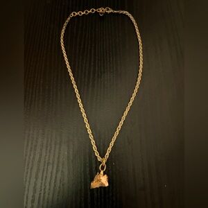 Mica on a brass chain necklace